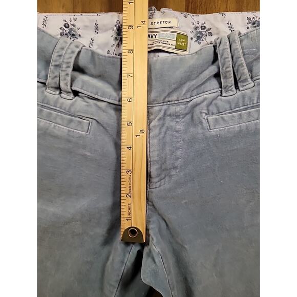 Old Navy Velour Wide Leg Trouser Pants Blue Size 4 Low Rise Y2K Retro GUC - Picture 6 of 8